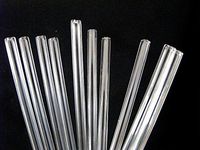 Devardi Glass Boro 8 Glass Drinking Straws, Hand Fire Polished USA, Straight, Clear, 8mm x 10 Inch