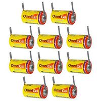 10x OmniCel ER14250 3.6V 1/2AA Lithium Battery w/Tabs For Smart Munitions, Unattended Sensors, Intrusion Sensors, RFID Tracking, Asset Tracking, Theft Prevention, Locator Beacons, Fleet Monitoring