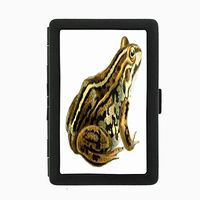 Perfection In Style Black Color Metal Cigarette Case Vintage Frogs Design 010