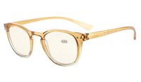 Eyekepper Blue Light Blocking Glasses Digital Eye Strain Prevention Womens Computer Reading Glasses (Brown-Clear Frame, 1.25)