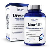 1MD LiverMD - Liver Cleanse Supplement | Siliphos Milk Thistle Extract - Highly Bioavailable, Clinically Studied for Liver Detox | 60 Capsules