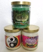 Smoke Odor Exterminator 13 oz Jar Candle Forest Walk Set of (3) Includes Patchouli Amber & Yin Yang.
