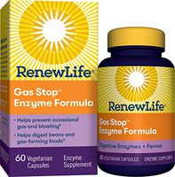 Renew Life Adult Plant-Based Enzyme Supplement - Gas Stop Enzyme Formula, Dairy Free - 60 Vegetarian Capsules