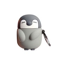 UR Sunshine AirPods Case, New Super Cute Creative Closed Eyes Standing Baby Penguin AirPods Case, Soft Silicone Cover Earphone Protection Skin for AirPods1&2-Grey Penguin