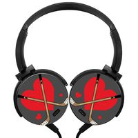 Love Heart Hockey Wired Stereo Headphone Noise Cancelling Over Ear Headphones Microphone Portable Headset Earphone Earpiece