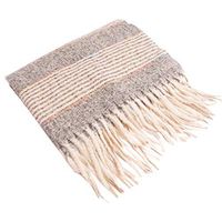 Wadonerful Palid Scarf Women Constrast Color Classic Tassel Chunky Wrap Scarfs Winter Knit Cashmere Feel Oversized Shawl