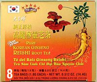 Prince of Peace Pure Korean Ginseng Reishi Root Tea 8 Bags (1.8g ea, net wt 14.4g)