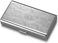 Personalized Silver Paisley Cigarette Case Engraved Free - Ships from USA