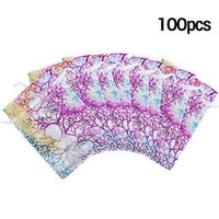 Lucky Monet 100pcs Coralline Organza Gift Bags Jewelry Pouch Drawstring Christmas Wedding Party Favor Gift Bags (5” x 7”, White)