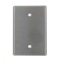 Leviton 84114-40 1-Gang No Device Blank Wallplate, Oversized, Device Mount, Stainless Steel
