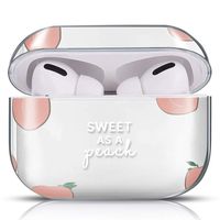 Lilycase Compatible with AirPods Pro Case with Girls Cute Clear Smooth PC Shockproof No Dust Cover Case for Apple Airpods Pro 2019 - Peach