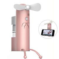 Handheld Fan, Portable Misting Fan, USB Rechargeable Fan, 1200mAh Small Battery Operated for 6 Hours Continuous Work. Mini Fan for Office Outdoor Household Traveling (Pink)