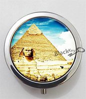 BlackKey Egypt Egyptian Architecture 3-Compartment Decorative Pocket Gift Box Case Organizer for Pill, Color 1 -2323