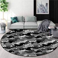 RUGSMAT Horses Washable Creative Modern Round Rug,Mustang Herd Animals Lifts Basket Swivel Chair Pad Coffee Table Rug Diameter-35