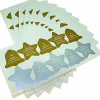 Golden and Silver Christmas Jingle Bell/Star Stickers for Planner Scrapbook Home Party Gift Decoration, 100 Stickers