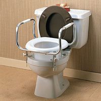 Raised Toilet Seat with Safety/Hand Rails