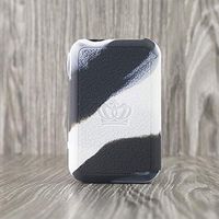 CEOKS for Uwell Crown 4 IV 200W Silicone Case, Anti-Slip Protective Silicone Case Skin Rubber Cover for Uwell Crown 4 IV 200W Mod Box Rubber case wrap Shield (Black/White)