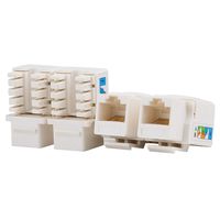 AMPCOM 10-Pack CAT5e RJ45 Keystone Jack Punch Down Ethernet Module Connector White