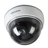 Dummy Fake Dummy Simulation Dome Camera Flashing Red LED Warning Blinking Light Security Camera (White)