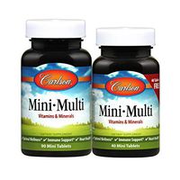 Carlson - Mini-Multi, Vitamins & Minerals, Immune Support & Heart Health, Optimal Wellness, 90+40 Mini Tablets