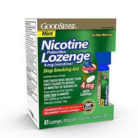 GoodSense Mini Nicotine Polacrilex Lozenge 4mg, Mint, 81-Count, Stop Smoking Aid, GoodSense Smoking Cessation Products