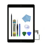 Zentop Black IPad Air 1st Generation Touch Screen Digitizer Glass Replacement Modle A1474 A1475 A1476 with Home Button,Camera Holder,Preinstalled Adhesive,Tool Kit. (Black)
