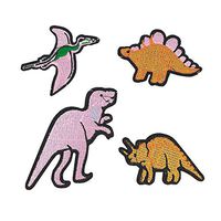 Libiline Kid Embroidered Patch Dinosaur Sew On/Iron On Patch Applique Clothes Dress Plant Hat Jeans Sewing Flowers Applique DIY Accessory (Dinosaur)