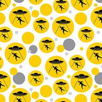 GRAPHICS & MORE Alien Abduction Hazard Warning Sign Premium Gift Wrap Wrapping Paper Roll