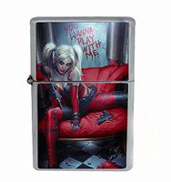 Customized Collectables Harley Quinn Wanna Play with Me Flip Top Oil Cigarette Lighter