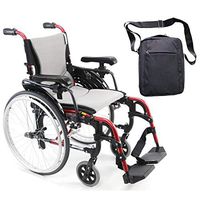 Karman S-Ergo 305 Ultra Lightweight Ergonomic Wheelchair | Adjustable Seat Height | Seat Size 16" X 17" | Frame Color Rose Red & Free Black Front Zip Medical Utility Bag!