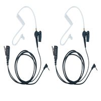 Caroo 1 Pin 2.5MM Nipple Covert Acoustic Tube Earpiece Headset with PTT Mic for Motorola Talkabout MH230R T200 T260 T460 T600 MR350R MT350R MS350R MD200TPR Walkie Talkie 2 Way Radio 2 Pack
