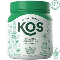 KOS Organic Chlorella Powder - Non-Irradiated, Neutral Tasting Chlorella Powder - USDA Organic, Natural Digestive Enzyme, Plant Based Ingredient, 368g, 92 Servings