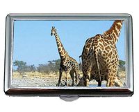 Cigarette Hard Box and Holder,Funny Animal Giraffe Business Credit ID Card Holder