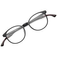 Gaoye Computer Blue Light Blocking Glasses Women Men,TR90 Ultralight Round Frame Anti Glare UV Filter Lens - GY1756 (Light Black Frame/Transparent Lens)