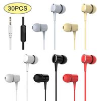 YOOKIE Wholesale Earphones with Microphone Noise Isolating In-ear Earbuds In Bulk Mixed Color 30Pcs Stereo Sound Headphones for Kids School (Pack of 30)