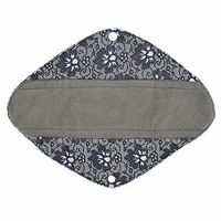12 Inch Heavy Flow Charcoal Bamboo Mama Cloth/ Menstrual Pads/ Reusable Sanitary Pads (Black Lace)