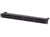 Monoprice CAT6A Utp Patch Panel - 48 port, Networking, 1U, Horizontal 180, with Wire Support Bar