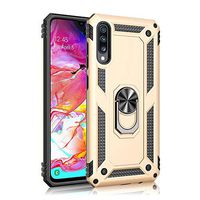 Cover for Samsung Galaxy A70 case Shockproof Magnetic Adsorption Hard Armor Ring Holder with Kickstand Phone case Scratch Resistant Protective Bumper Cover Samsung Galaxy A70 (Gold)