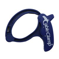 4 Pack Large Blue and Yellow Cable Clamp, Cable Straps, Large, Four Pack,Reusable, Qa Worldwide