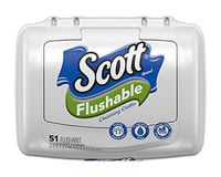 Scott  Flushable Cleansing Cloths, Tub, 51 Count
