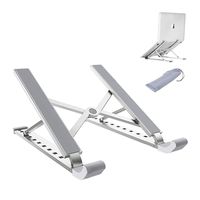 FAREVER Laptop Stand Portable, Foldable Laptop Stand Adjustable Desktop Notebook Stand Holder for Desk Ergonomic Lightweight Compatible with MacBook, Notebook, Tablets, iPad