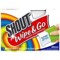 Shout Instant Stain Remover Wipes, 12 count per pack - 12 per case.