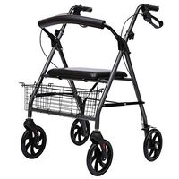 Aluminum Alloy Rollator Walker, Bariatric Rolling Walker with Seat Mobility Aid for Adult, Senior, Elderly & Handicap