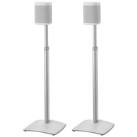 Sanus Adjustable Height Wireless Speaker Stands Designed for SONOS ONE, ONE SL, Play:1, and Play:3 - Tool-Free Height Adjust Up to 16" with Built in Cable Management - White Pair - WSSA2-W1