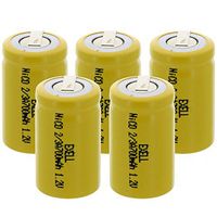 5x Exell 2/3A Size 1.2V 700mAh NiCD Rechargeable Batteries with Tabs for medical instruments/equipment, electric razors, toothbrushes, radio controlled devices, electric tools