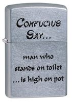 Zippo Confucius Say Toilet Pot Pocket Lighter