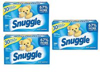 Snuggle Blue Sparkle Scent Fabric Softener Dryer Sheets | Reduces Static Cling (PACK OF 3)