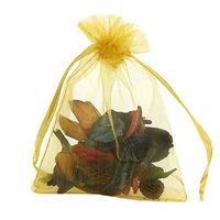 MELUOGE 100pcs 5X7 Inches Organza Drawstring Jewelry Pouches Bags Party Wedding Favor Gift Bags Candy Bags (Yellow)