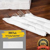 MM Foodservice Self Sealing Napkin Band, Pack of 2000 Self-Adhering Paper Napkin Band (White)