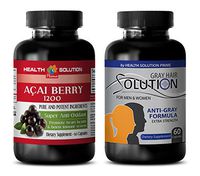 Rejuvenation Enzyme - ACAI Berry - Grey Hair Solution - Saw Palmetto for Hair Loss - 2 Bottles Combo 120 Capsules